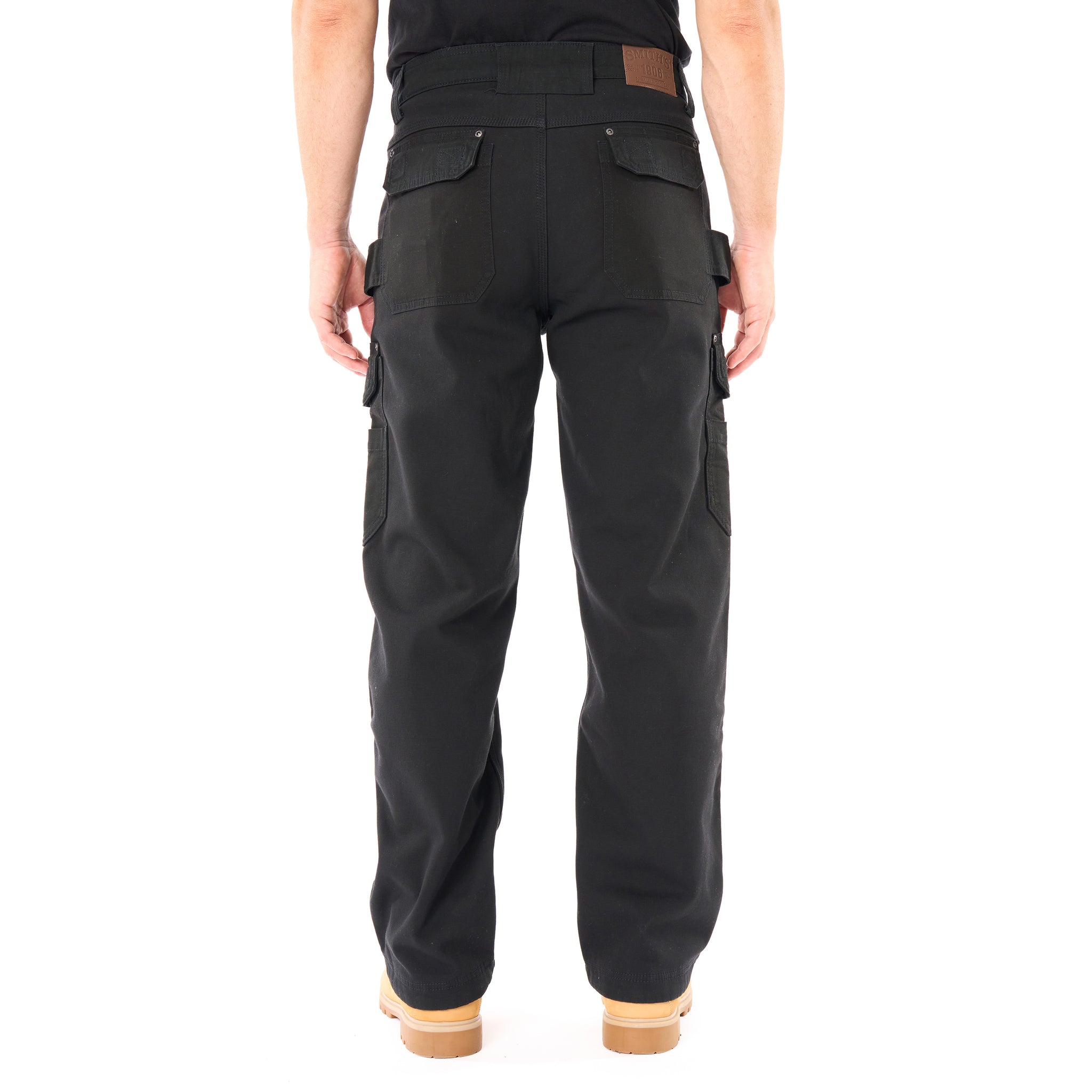 BONDED-FLEECE LINED WORK-STRETCH DUCK CANVAS GUSSET UTILITY CARGO PANT