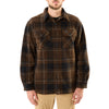 SHERPA-LINED PLAID FLEECE SHIRT JACKET