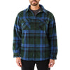SHERPA-LINED PLAID FLEECE SHIRT JACKET