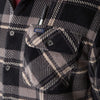 SHERPA-LINED PLAID FLEECE SHIRT JACKET