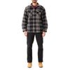 SHERPA-LINED PLAID FLEECE SHIRT JACKET