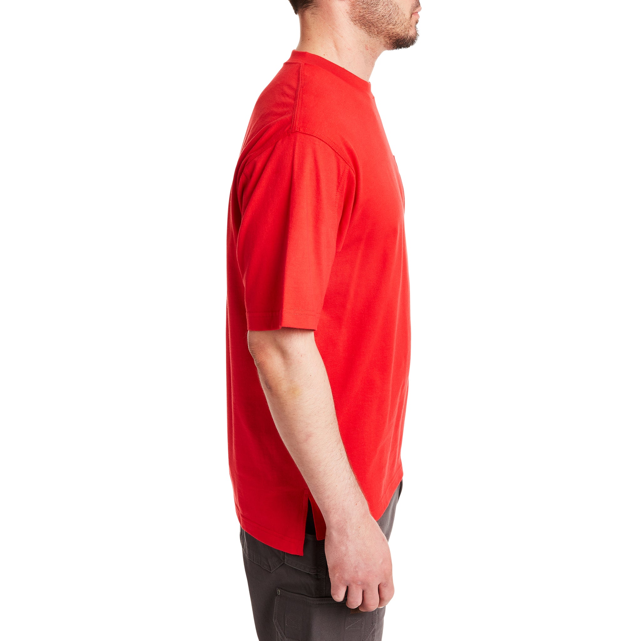 SHORT SLEEVE EXTENDED-TAIL POCKET GUSSET TEE