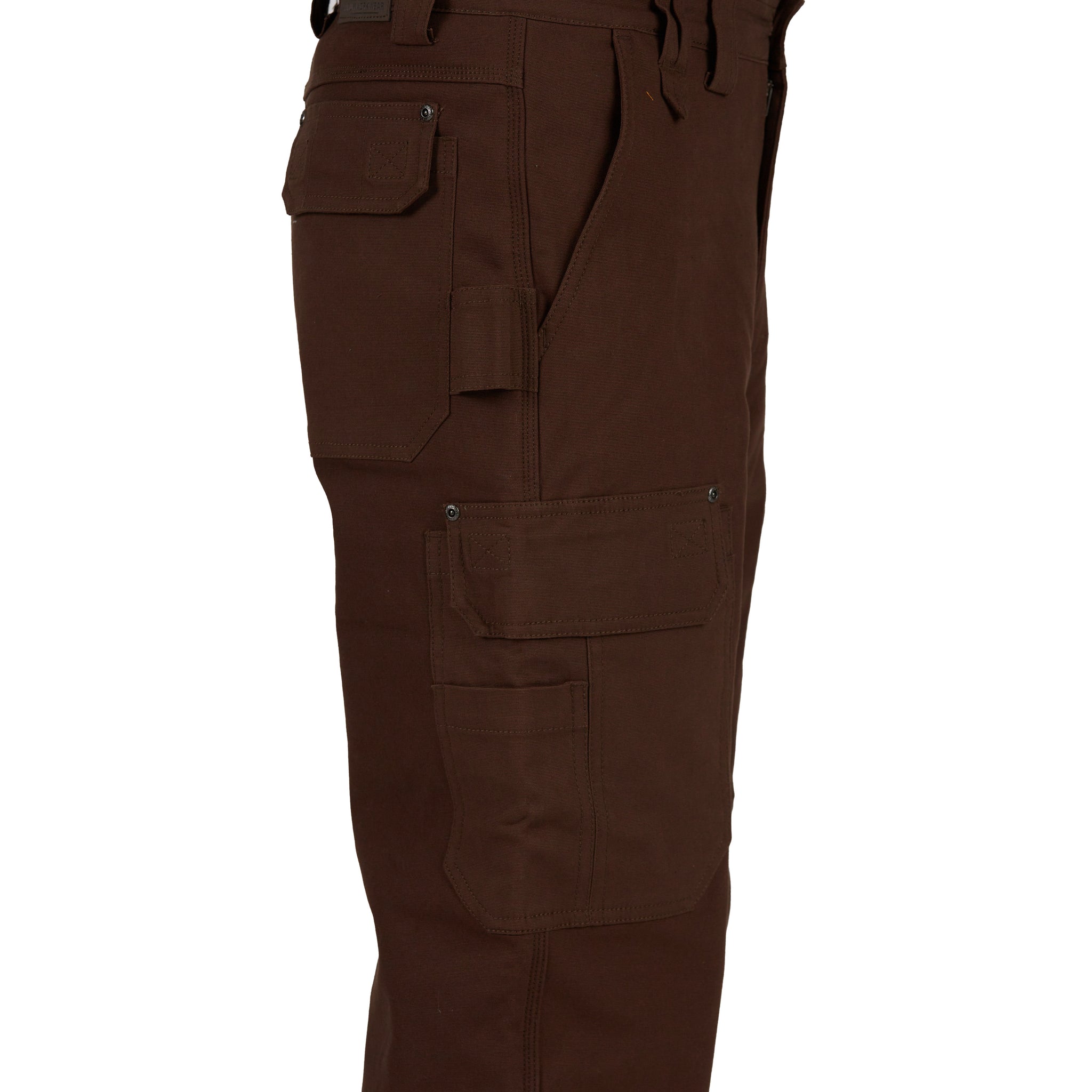 BONDED-FLEECE LINED WORK-STRETCH DUCK CANVAS GUSSET UTILITY CARGO PANT
