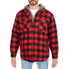 SHERPA-LINED HOODED FLANNEL SHIRT-JACKET