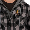 SHERPA-LINED HOODED FLANNEL SHIRT-JACKET