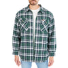 ZIP-FRONT SHERPA-LINED FLANNEL SHIRT JACKET