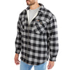 ZIP-FRONT SHERPA-LINED FLANNEL SHIRT JACKET