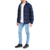 SHERPA-LINED PLAID FLEECE SHIRT JACKET