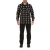 SHERPA-LINED PLAID FLEECE SHIRT JACKET