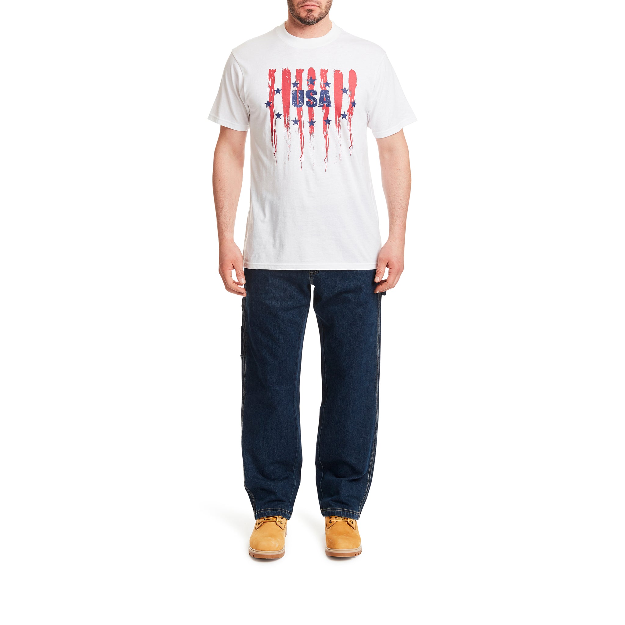SHORT SLEEVE CREW NECK PATRIOTIC TEE-SHIRT