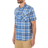 STRETCH SHORT SLEEVE PLAID TWO POCKET SHIRT