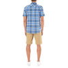 STRETCH SHORT SLEEVE PLAID TWO POCKET SHIRT