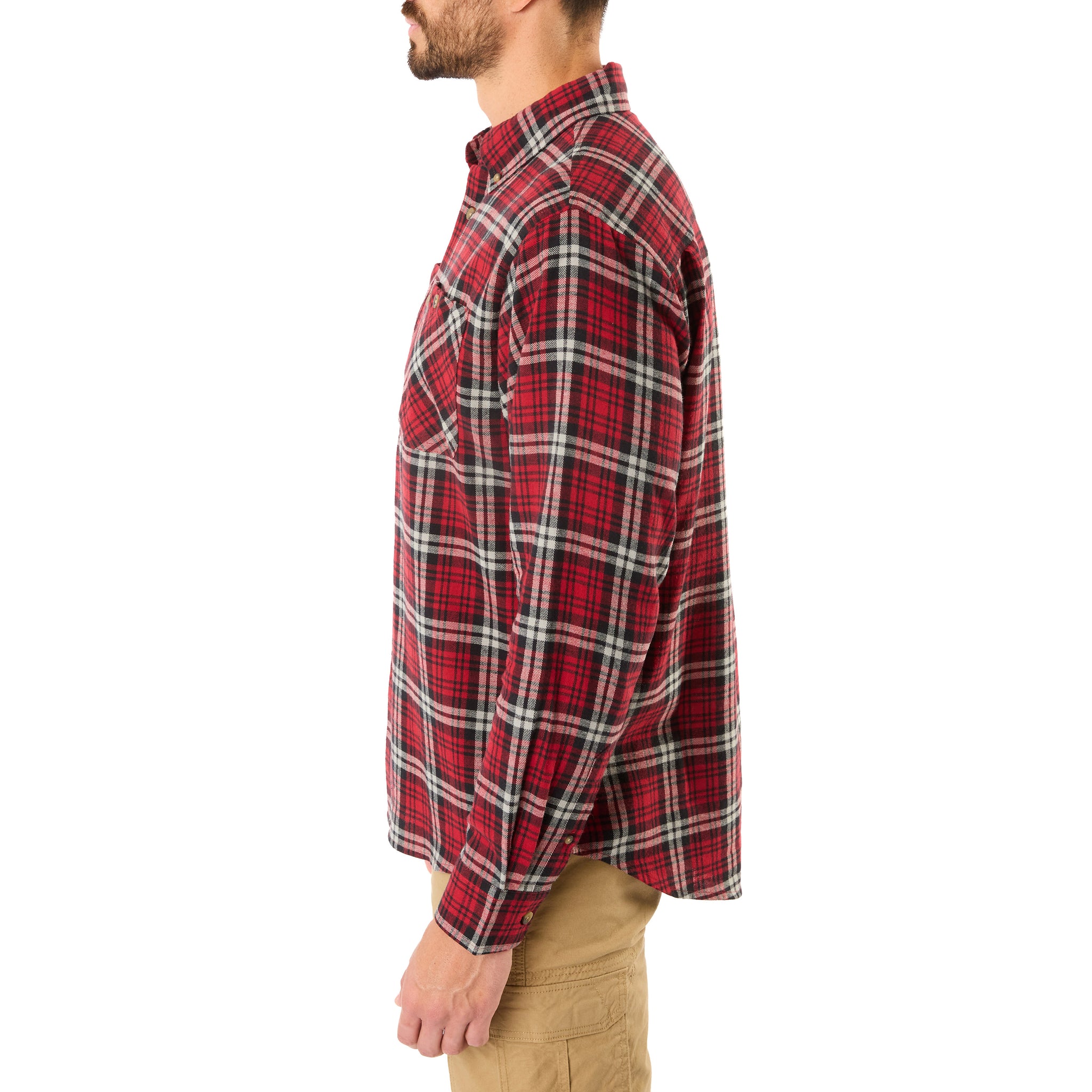 TWO-POCKET BUTTON DOWN FLANNEL SHIRT