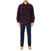 SHERPA-LINED PLAID FLEECE SHIRT JACKET