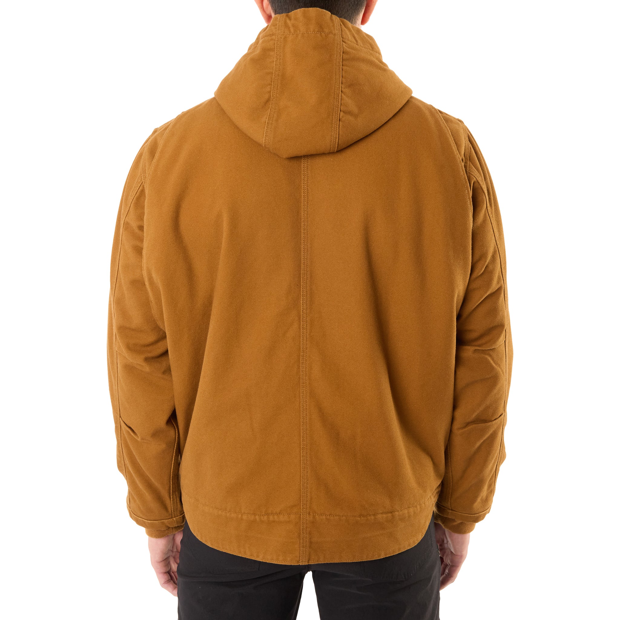 SHERPA-LINED DUCK CANVAS HOODED WORK JACKET