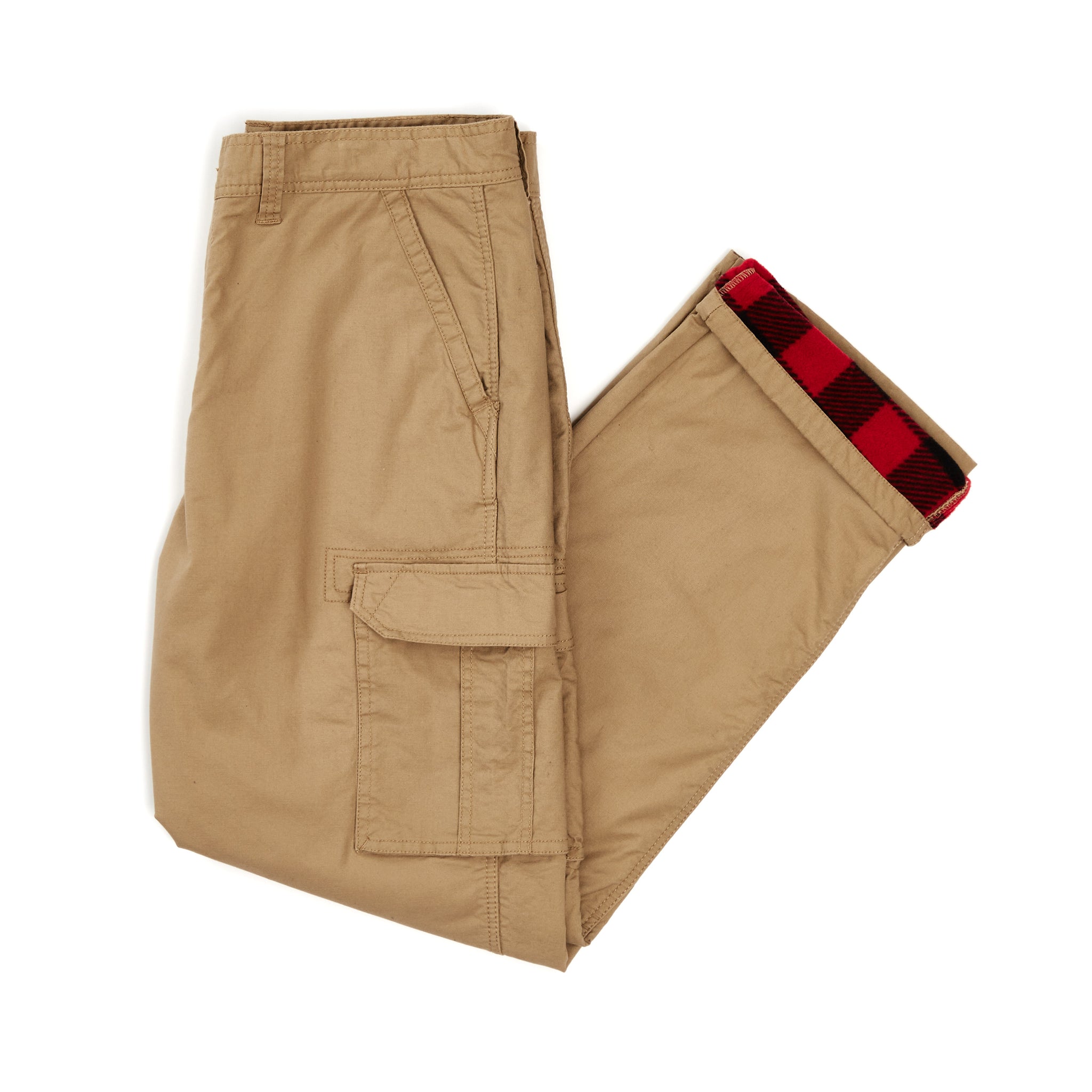 PRINTED FLEECE-LINED CANVAS CARGO PANT