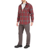 ZIP-FRONT SHERPA-LINED FLANNEL SHIRT JACKET