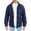 SHERPA-LINED PLAID FLEECE SHIRT JACKET