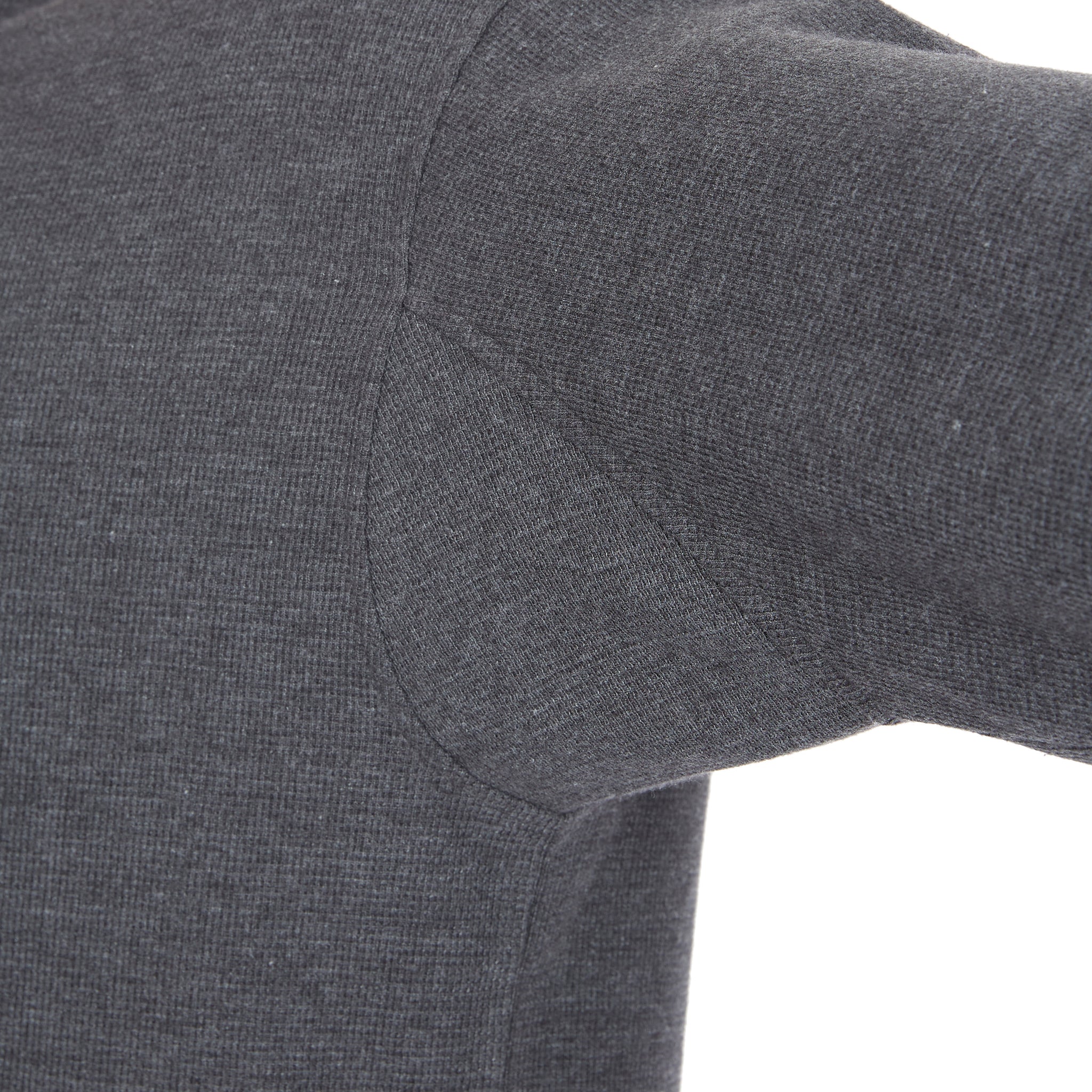 EXTENDED TAIL MINI-THERMAL KNIT HENLEY PULLOVER WITH GUSSET