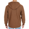 SHERPA-LINED HEATHERED THERMAL HOODED FULL-ZIP SHIRT-JACKET