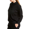 WAFFLE KNIT COWL NECK LONG SLEEVE PULLOVER