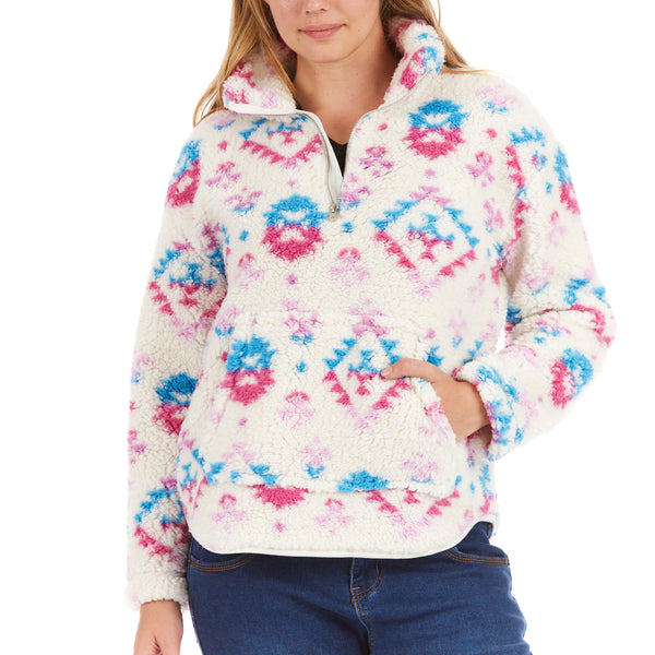 Butter Sherpa Quarter-Zip Pullover With Kangaroo Pockets – Smith's 
