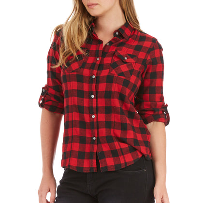 LONG SLEEVE 2-POCKET FLANNEL PLAID SHIRT