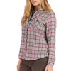 HOODED LONG SLEEVE FLANNEL PLAID SHIRT WITH ZIP HOOD INSET AND TWO FLAP POCKETS