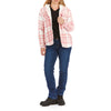 SHERPA-LINED FLANNEL PLAID HOODED SHIRT JACKET