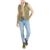 REVERSIBLE QUILTED VEST REVERSES TO BUTTER-SHERPA