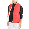 REVERSIBLE QUILTED VEST REVERSES TO BUTTER-SHERPA