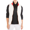 REVERSIBLE QUILTED VEST REVERSES TO BUTTER-SHERPA